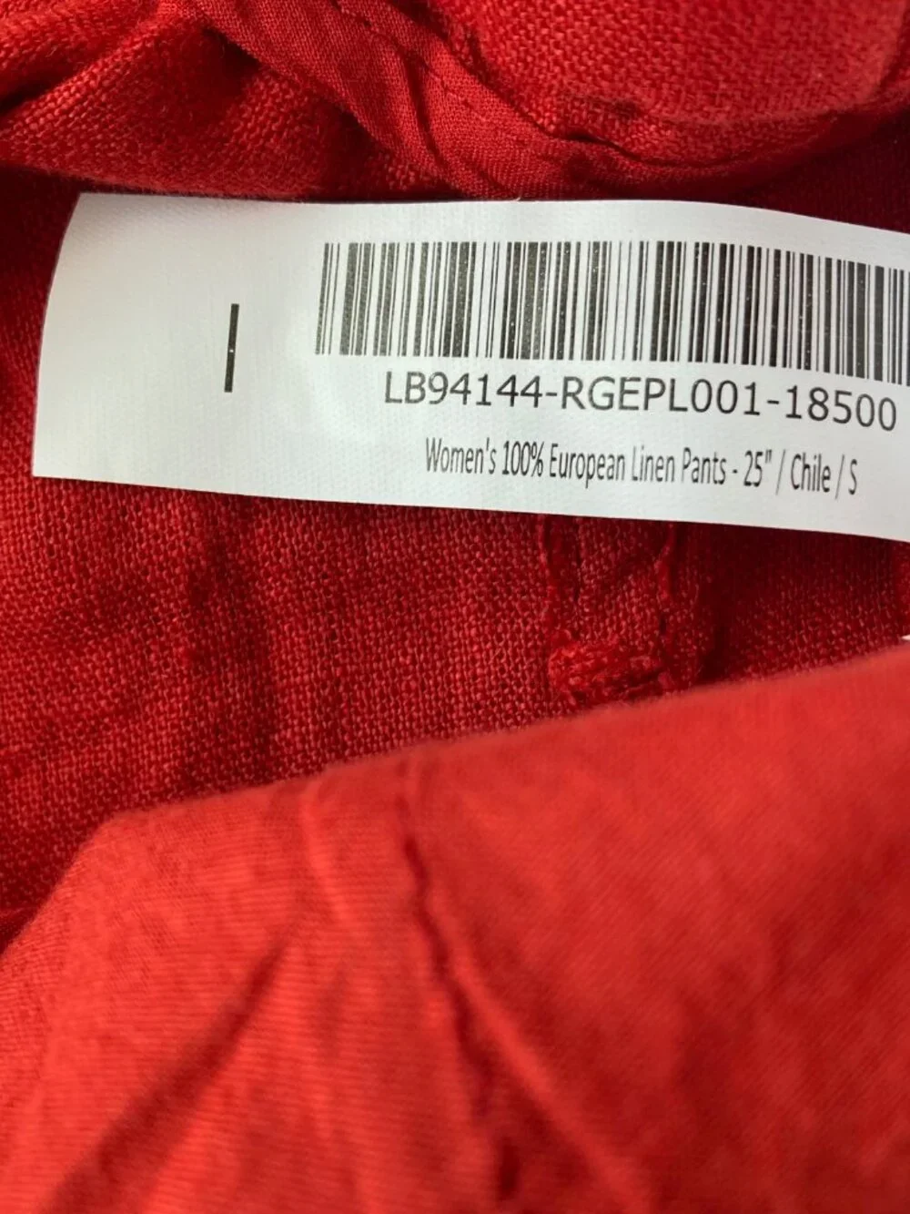 Quince 100% European Linen Ankle Pants Pull On Women Small S Chile Red NWT